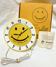 VTG. ROBERT SHAW, LUX SMILEY FACE, Have a Happy Day, Electric Wall Clock, w/BOX picture