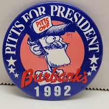 VTG Pitts for President Burbanks 1992 Button Pin WLW Dayton Ohio News Earl  Gary picture