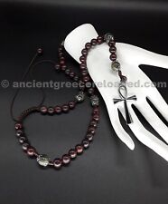 The Bloodstone Ankh Cross 5 Decade Catholic Rosary made of Silver, Bloodstone picture