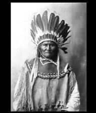 1907 Geronimo PHOTO Headdress Portrait Indian Medicine Man Leader Chief picture