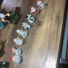 Vintage Commodore Ceramic Christmas Place Card Holders Complete Set of 8 picture