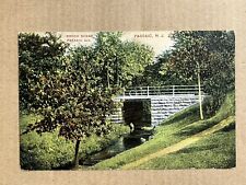 Postcard Passaic New Jersey Bridge Scenic Brook Old Bicycle Antique Posted 1909 picture