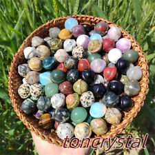 20pc Mix Natural Small Planet Hand Carved Ball Quartz Crystal Reiki Healing Gift picture