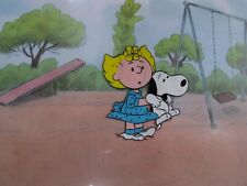 Peanuts Snoopy and Sally production Cel 1983 picture