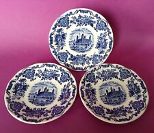 Wedgwood - Royal Homes Of Britain - 3 Saucers - Blue And White Transferware picture