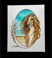 Original Art Afghan Hound Head Study Painting By Artist Lynne Watson picture