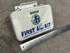 Vintage Metal Burlington Northern SantaFe BNSF Railway Empty First Aid Kit picture