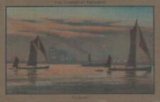 1911 VINTAGE Pastel Postcard Thames at Twilight Tilbury POSTCARD to Fremantle picture
