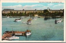 c1930s PALM BEACH, Florida Postcard ROYAL POINCIANA HOTEL Lake Panorama View picture