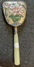 Vtg Collectible Chinese Water Lily Handheld Mirror w/Jade Handle -  New picture