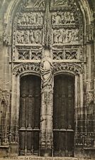 Bourges France Antique Postcard Early 1900s Rare Cathedral Side Door Detail  picture