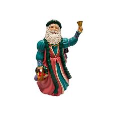 Vtg Ceramic Old World English Santa With Bell Fruit Bag Hand Painted Christmas picture