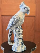 RARE Vintage Wong Lee Porcelain Cockatoo Bird Blue 13