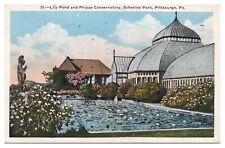 Vintage Pittsburgh PA Postcard c1930 Lily Pond Phipps Conservatory Schenley Park picture
