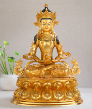 18'' Tibetan Buddhism Amitayus Long Life Buddha Bronze 24k gilt Statue picture