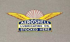VINTAGE RARE 14” AEROSHELL PORCELAIN SIGN CAR GAS TRUCK GASOLINE OIL picture
