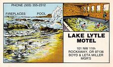 Rockaway Beach OR Oregon Lake Lytle Motel Hotel Demolished 1967 Vtg Postcard C17 picture