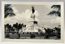RPPC Balboa Statue, Panama, Vintage Real Photo Postcard picture