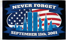 Never Forget September 11th Flag 3x5ft American 9-11 Memorial Sept 11th 100D picture