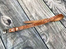 Vintage 60's 70s Mickey Mouse Disneyland Belt Tooled Leather Kids Child Size picture