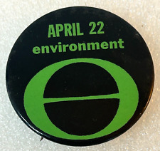 Vintage 1970 First Earth Day April 22 Environment Pinback Pin Button picture