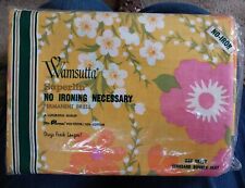 Vintage Wamsutta BLOSSOMS HERE AND THERE Flower Power Double Flat Sheet 81x104
