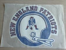 Vintage 1970s Iron On T-Shirt Transfer Sheet New England Patriots NFL Helmet picture