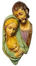 VTG NATIVITY WALL PLAQUE RR ROMAN ITALY MARY JOSEPH JESUS HOLY FAMILY 3D RESIN picture