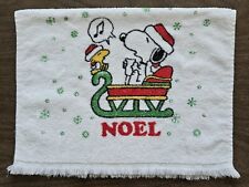 Vintage Snoopy Peanuts Charlie Brown Woodstock Hand Towel Christmas Noel Holiday picture