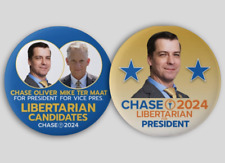Chase Oliver LIBERTARIAN Pin Buttons Political 2024 President Candidate 2.25
