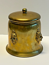 Antique Cigar Brass Humidor; Native American Indian theme; Early 1900s picture