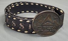Delta Air Cargo Buckle Stitched Leather Belt picture