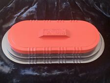 Vintage 1930s Art Deco red Bakelite jewelry box container made In U.S.A. picture