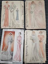 Vintage 30's & 40's  Wedding dress sewing Patterns all original picture