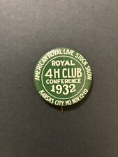 1932 Vintage 4H Club Pinback American Royal Kansas City MO Livestock Show picture