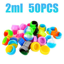 50pcs 2ml Silicone Container Jar Non-Stick Mixed colors Round Wholesale lot picture
