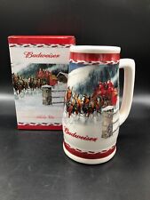 Budweiser 2010 Holiday Beer Stein, NIB, Dashing Through The Snow, Collector's picture