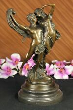 100% Solid Bronze Angels Art Lover Cupid Psyche Eros Aphrodite Venus Marble DEAL picture