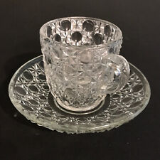 EAPG Cup-Saucer Currier & Ives Co-operative Flint Glass Victorian Vtg 1880s picture