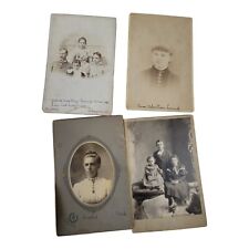 Antique 1860s-1880s Lot  Of 4 Studio Illinois Photographs Photos Family Kids  picture