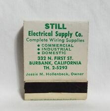Vintage Still Electrical Wiring Supply Matchbook Burbank CA Advertising Full picture