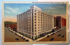 Vintage Postcard 1942 Mississippi Hotel & Theatre Building Davenport, IA Cars picture