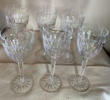 Set of 6 Wedgwood Calendore Crystal Glass Wine Stem Glasses Goblet 8.5