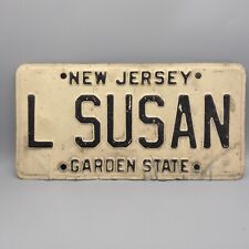 New Jersey State License Plate Personalized L SUSAN Garden State Yellow Expired picture