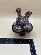 Ukrainian Hand Painted Wooden Chicken and Eggs on Pedestal picture
