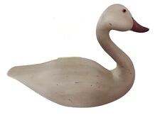 VTG Carved Wood White Swan Duck Decoy C.P.I. 101  SWAN & Signed EC84- 20 x 14x 8 picture