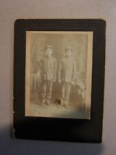 Antique 1907 Cabinet Card Photograph Two young Boys in Civil War Uniforms picture
