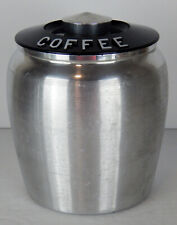 Vintage Kromex Aluminum Coffee Canister With Black Lid picture