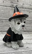 Ganz White Schnauzer Dog Halloween Witch Figurine Cute picture