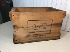 Antique UNITED SHOE CORP USA SHIPPING CRATE RUBBER HEELS 17X11X11in picture